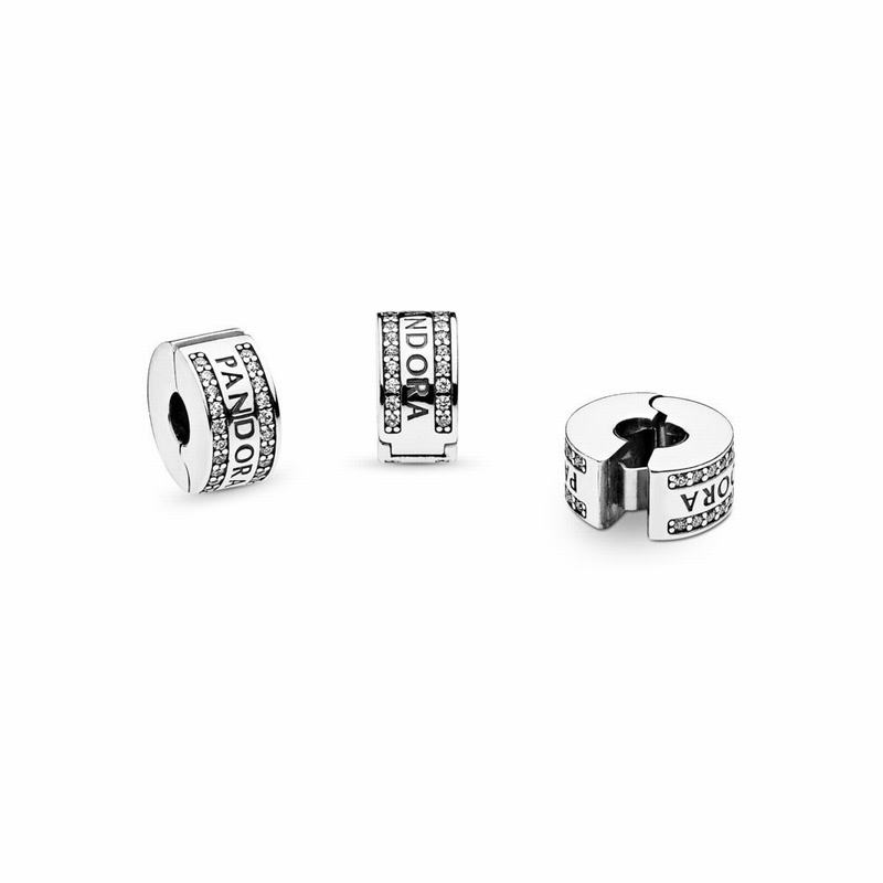 Pandora Logo Charm - Sterling Silver/Silicone/Cubic Zirconia - Canada | RC3653NC